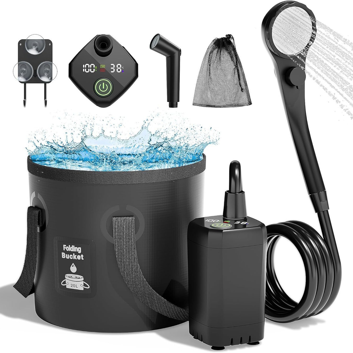 Home Bath - دش كهربائي محمول ذاتي التحضير للاستخدام