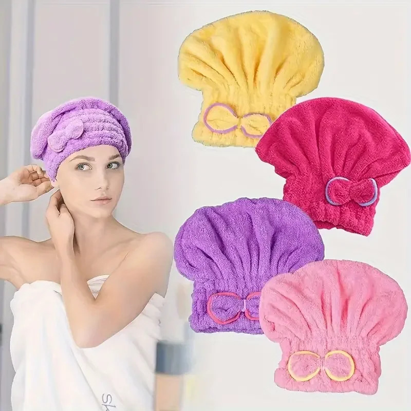 Home Bathroom Equipment - قبعة شعر سريعة الجفاف للنساء مع