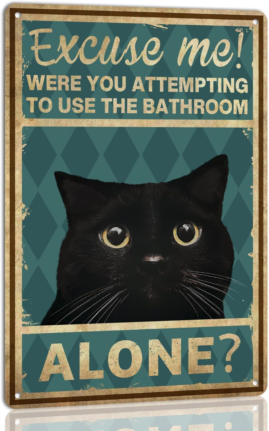 Home Alone Bathroom - لوحة فنية للقطط على الحائط؛ علامة