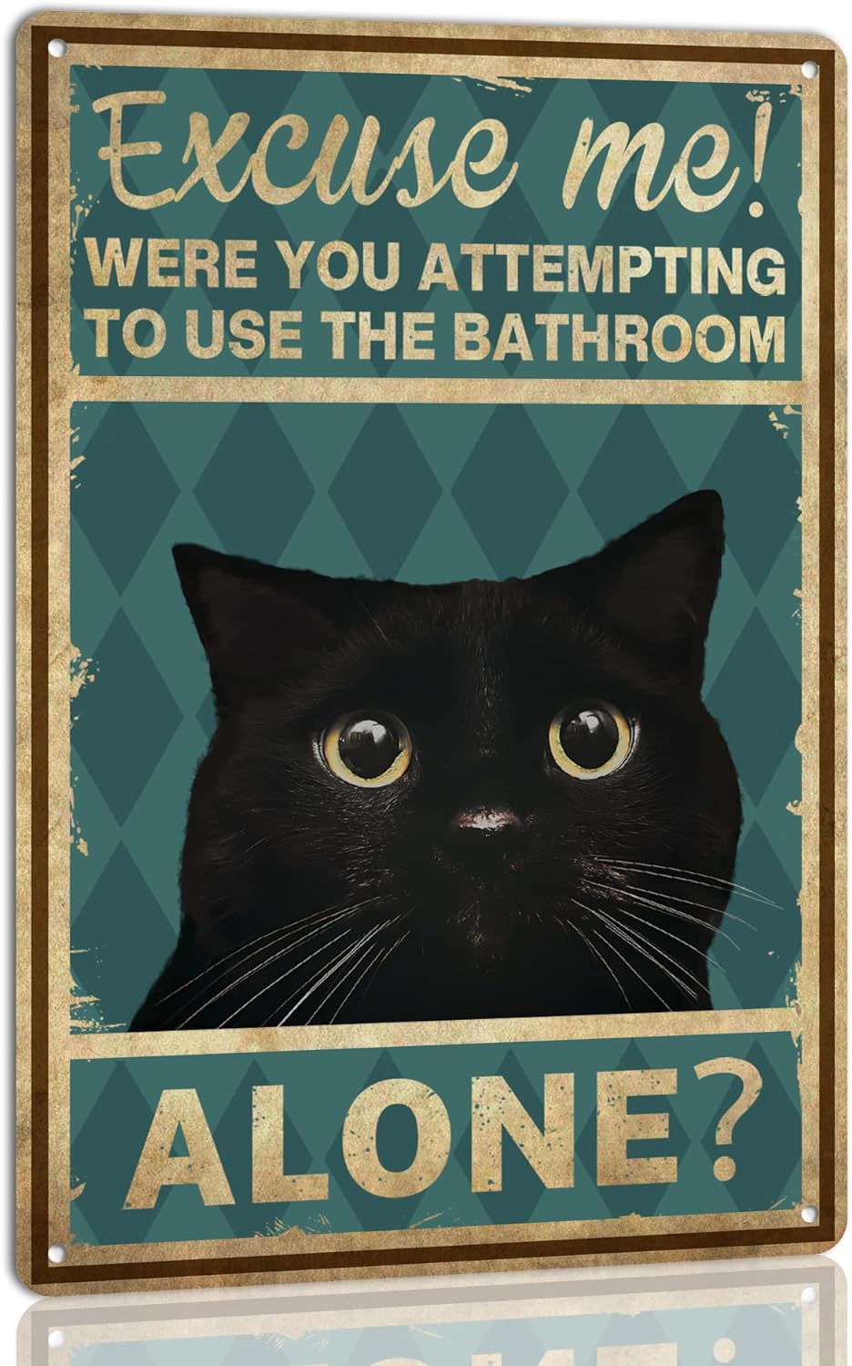 Home Alone Bathroom - لافتة جدارية مضحكة من الصفيح بتصميم