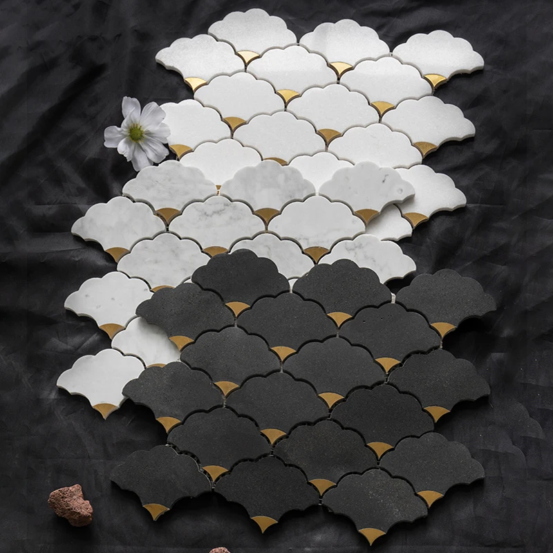 Home Bathroom Tiles Design - بلاط فسيفساء رخامي من الحجر الطبيعي