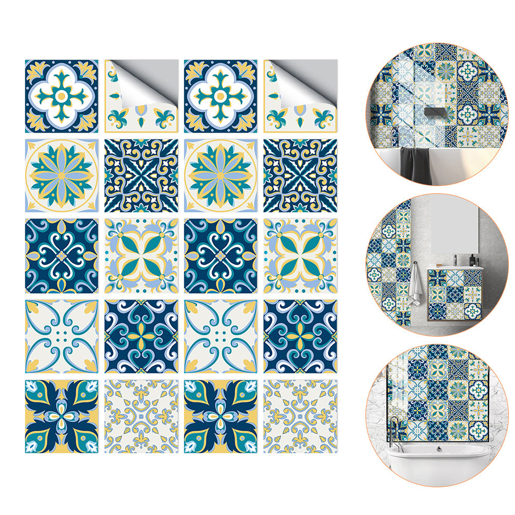20 قطعة من ملصقات البلاط البلا - مراجعة Home Bathroom Tiles Design وسعره