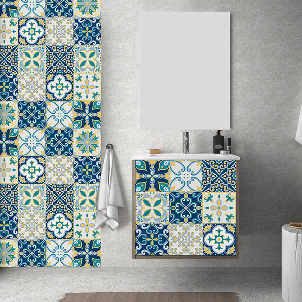 20 قطعة من ملصقات البلاط البلا - مراجعة Home Bathroom Tiles Design وسعره