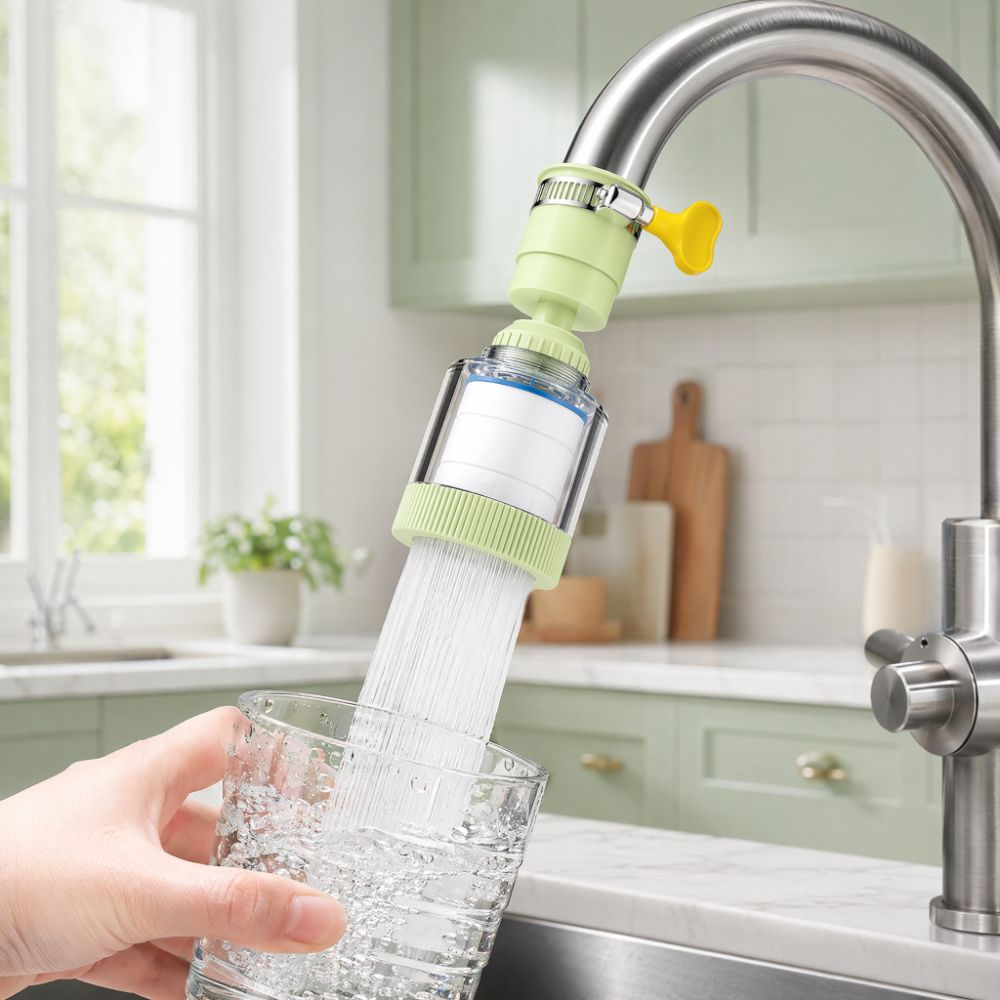 فلتر صنبور عالمي قابل للدوران  - مراجعة Home Bathroom Water Filter وسعره