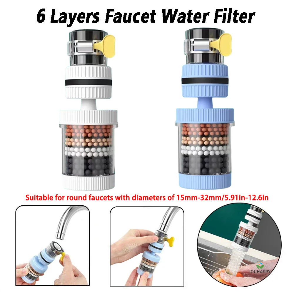 6 طبقات صنبور تصفية المياه الع - مراجعة Home Bathroom Water Filter وسعره